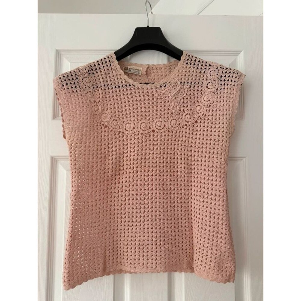 Vintage Pink Crocheted Top